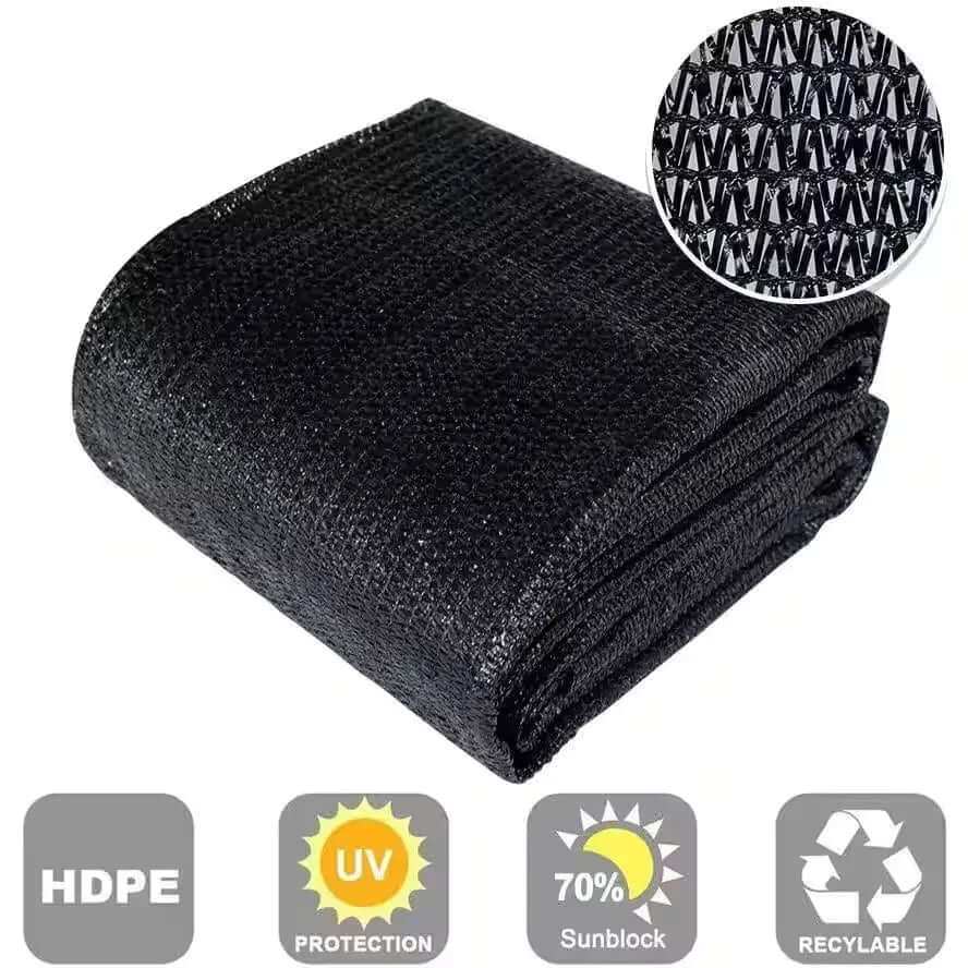 10 Ft. X 10 Ft. 70% Shade Cloth Black Sunblock Fabric Allen Cozy Haven Store