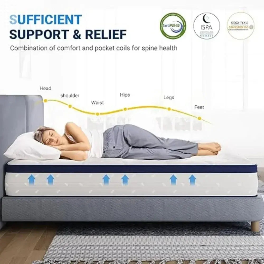 10 Inch in a Box for Pain Relief & Motion Isolation, CertiPUR-US Certified Bed Mattress Allen Cozy Haven Store