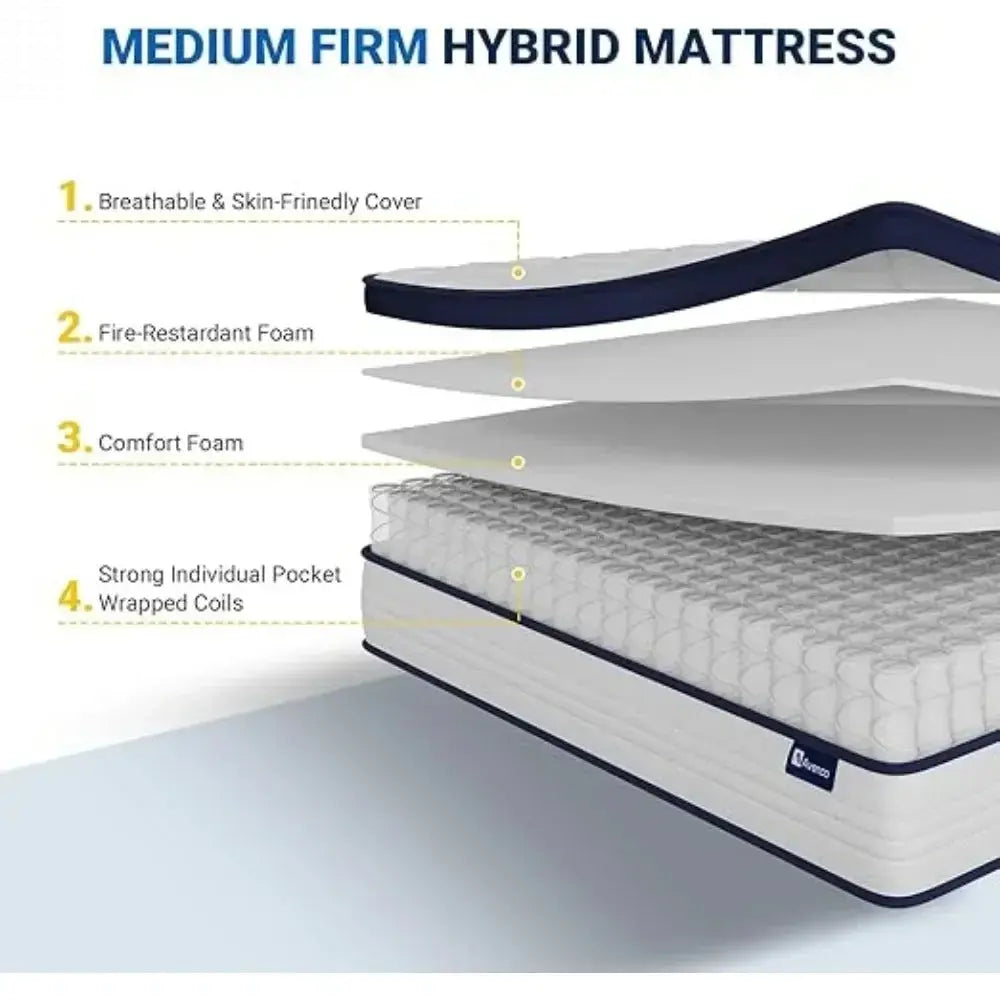 10 Inch in a Box for Pain Relief & Motion Isolation, CertiPUR-US Certified Bed Mattress Allen Cozy Haven Store