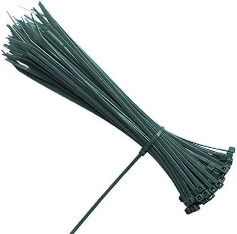 100 Pieces of 8-Inch 3mm Dark Green Nylon Self-Locking Garden Cable Zip Ties-Allen Cozy Haven Store