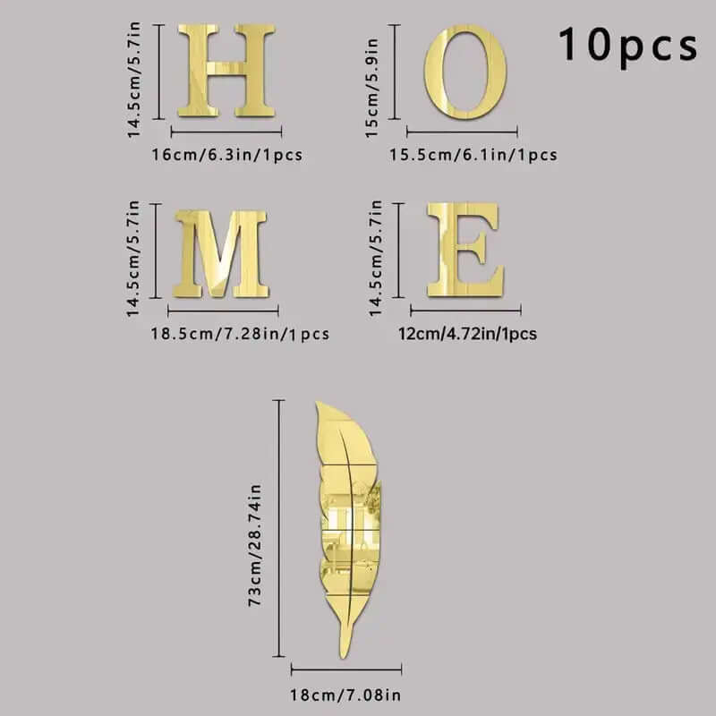 2024 Ramadan Decorative Mirror Wall Stickers - Set of 10 Removable Home Accents-Allen Cozy Haven Store