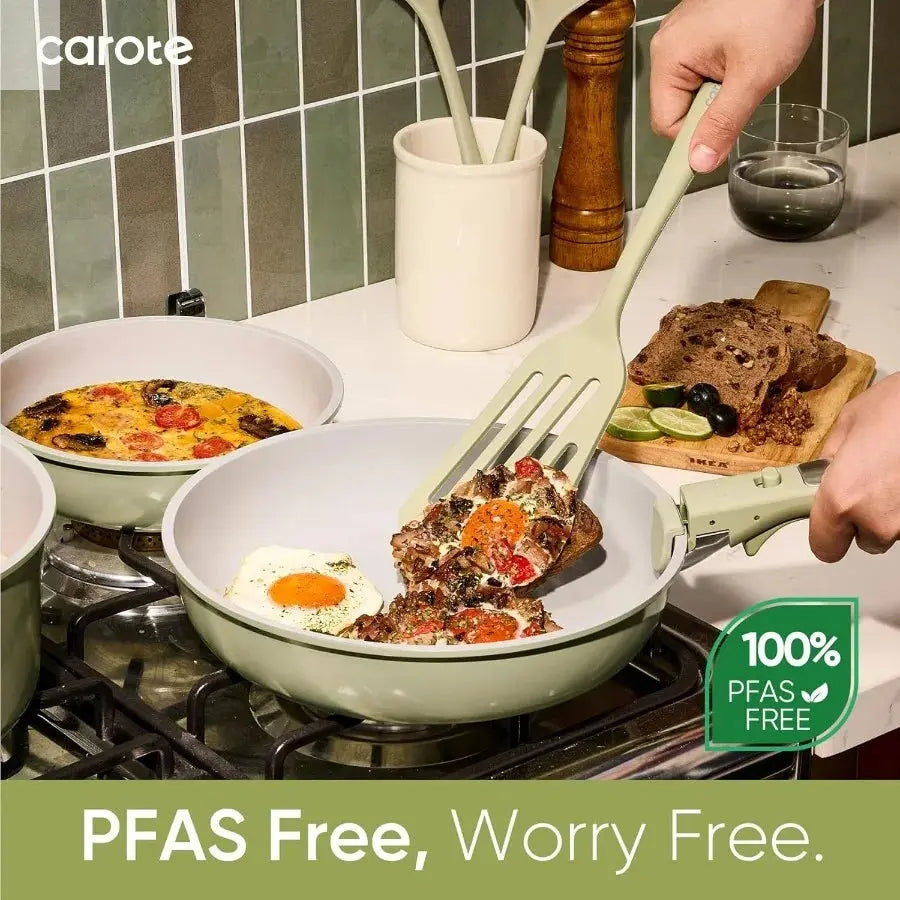 27pcs Ceramic Cookware Set Nonstick, Pots and Pans Set Non stick, Non Toxic Cookware, Dishwasher/Oven Safe, RV/Camping Cookware Allen Cozy Haven Store