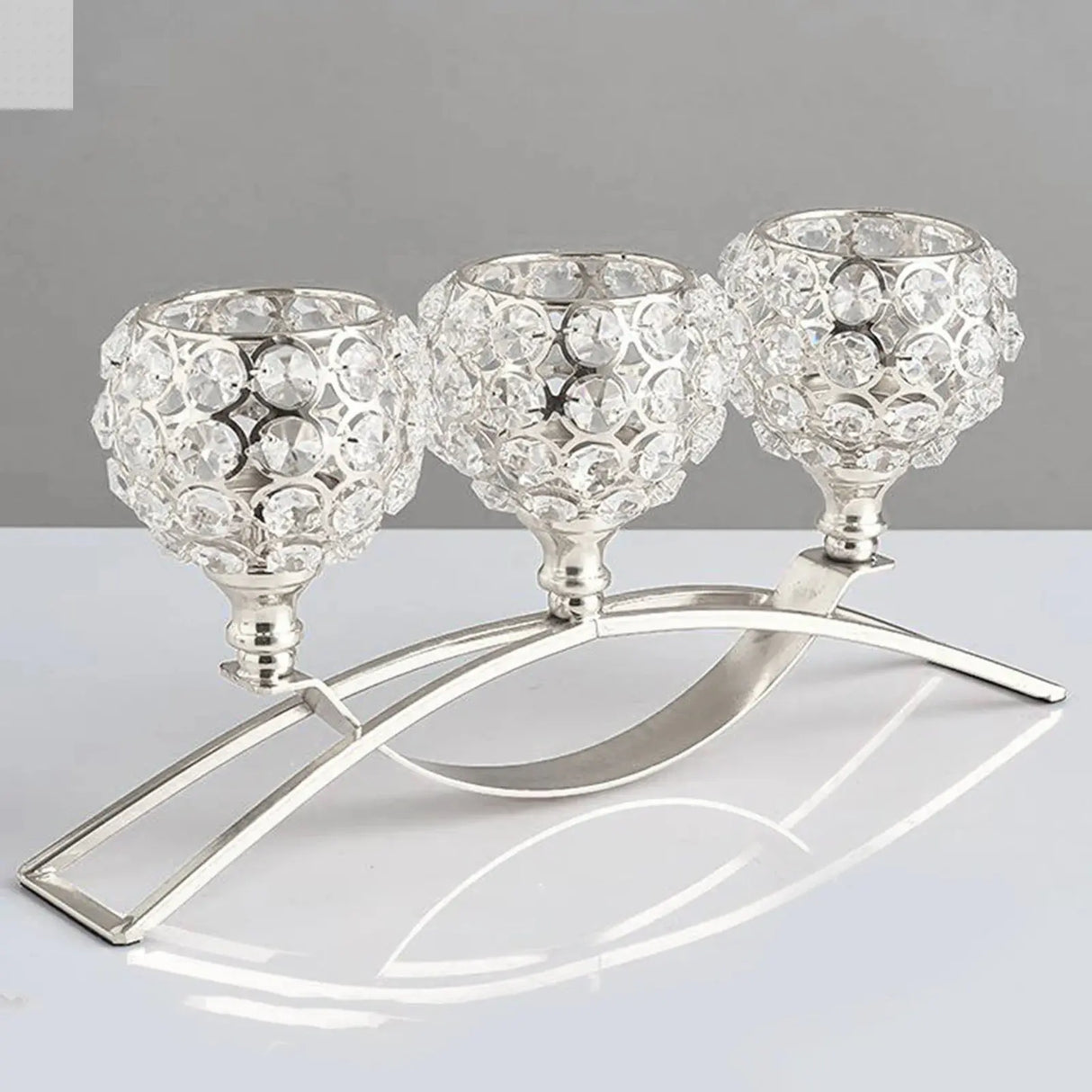 3-Arm Crystal Candelabra Candle Holders Allen Cozy Haven Store