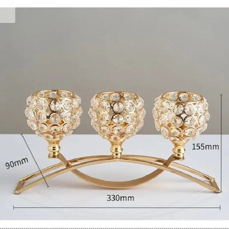 3-Arm Crystal Candelabra Candle Holders Allen Cozy Haven Store