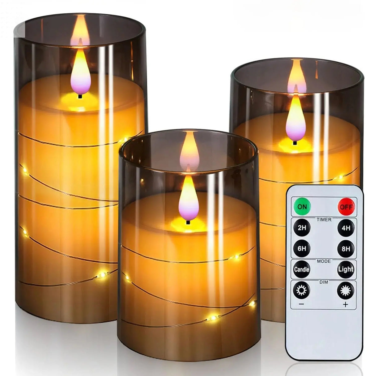 3pcs Flameless LED Candles - Warm White Ambiance Allen Cozy Haven Store