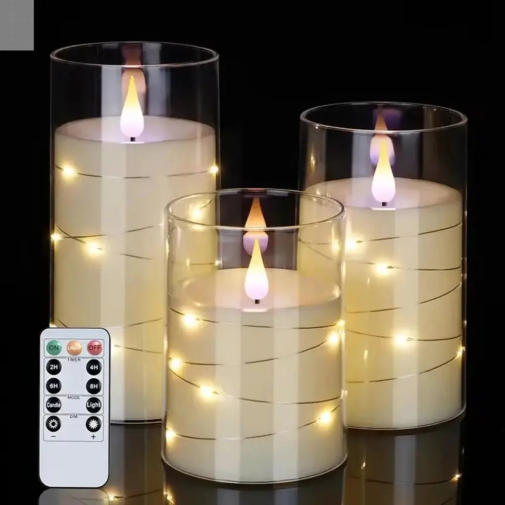 3pcs Flameless LED Candles - Warm White Ambiance Allen Cozy Haven Store