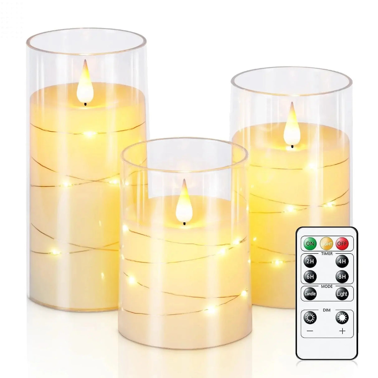 3pcs Flameless LED Candles - Warm White Ambiance Allen Cozy Haven Store