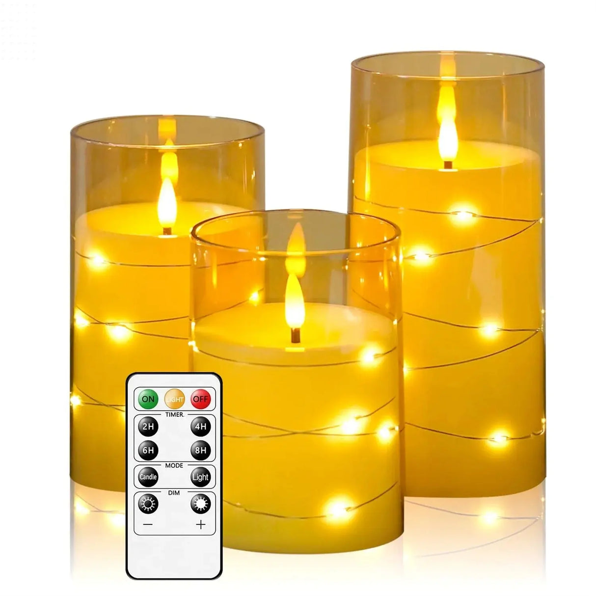 3pcs Flameless LED Candles - Warm White Ambiance Allen Cozy Haven Store
