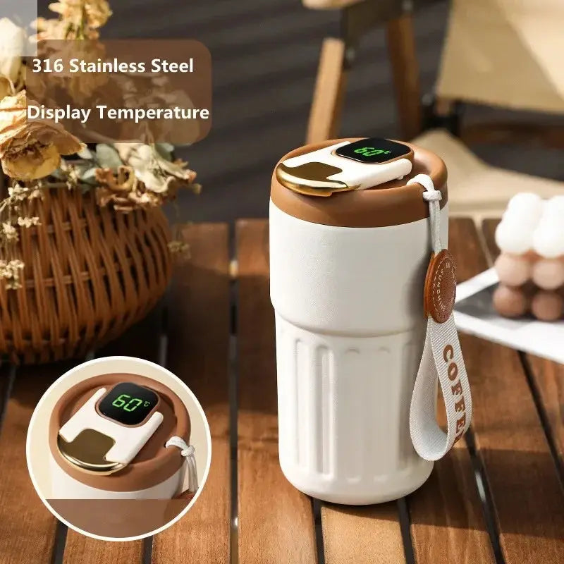 450ML Smart Thermos Bottle Water Digital Led Temperature Coffee Cup 316 Stainless Steel Vacuum Cup Office Business Portable Mug Allen Cozy Haven Store