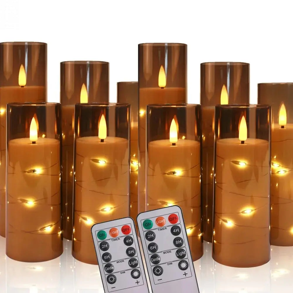 5Pc Flameless Star String LED Candles with Remote Allen Cozy Haven Store