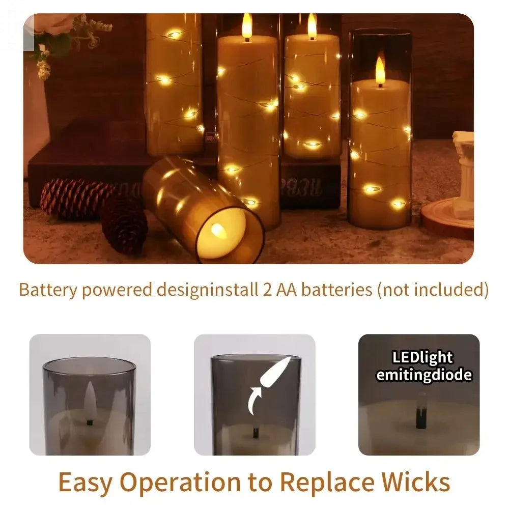 5Pc Flameless Star String LED Candles with Remote Allen Cozy Haven Store