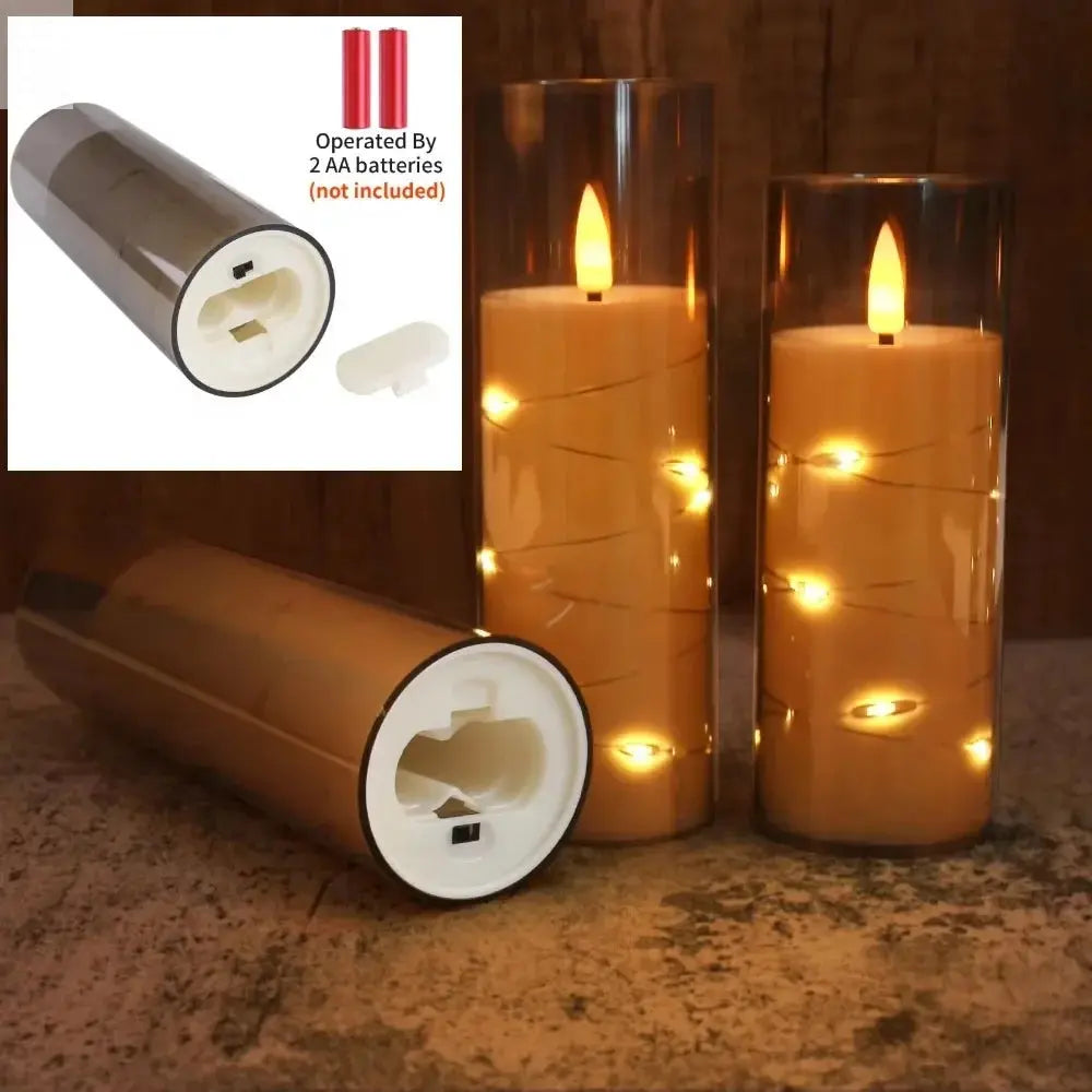 5Pc Flameless Star String LED Candles with Remote Allen Cozy Haven Store