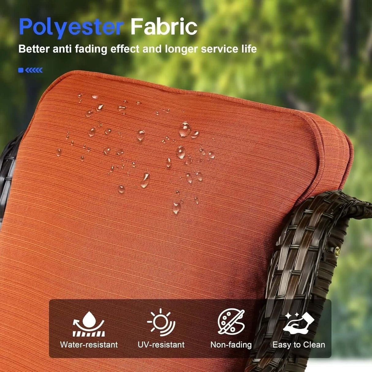 6-Piece All-Weather Wicker Patio Furniture Set with Swivel Rocking Chairs and High Back Sofa-Allen Cozy Haven Store