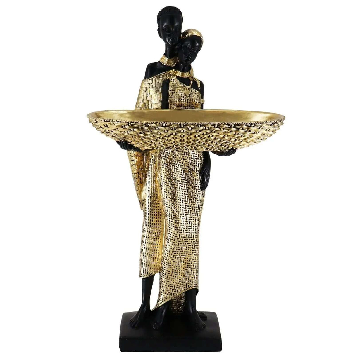 African Statues and Sculptures for Home Decor - 15-Inch Tribal Art Figurines-Allen Cozy Haven Store