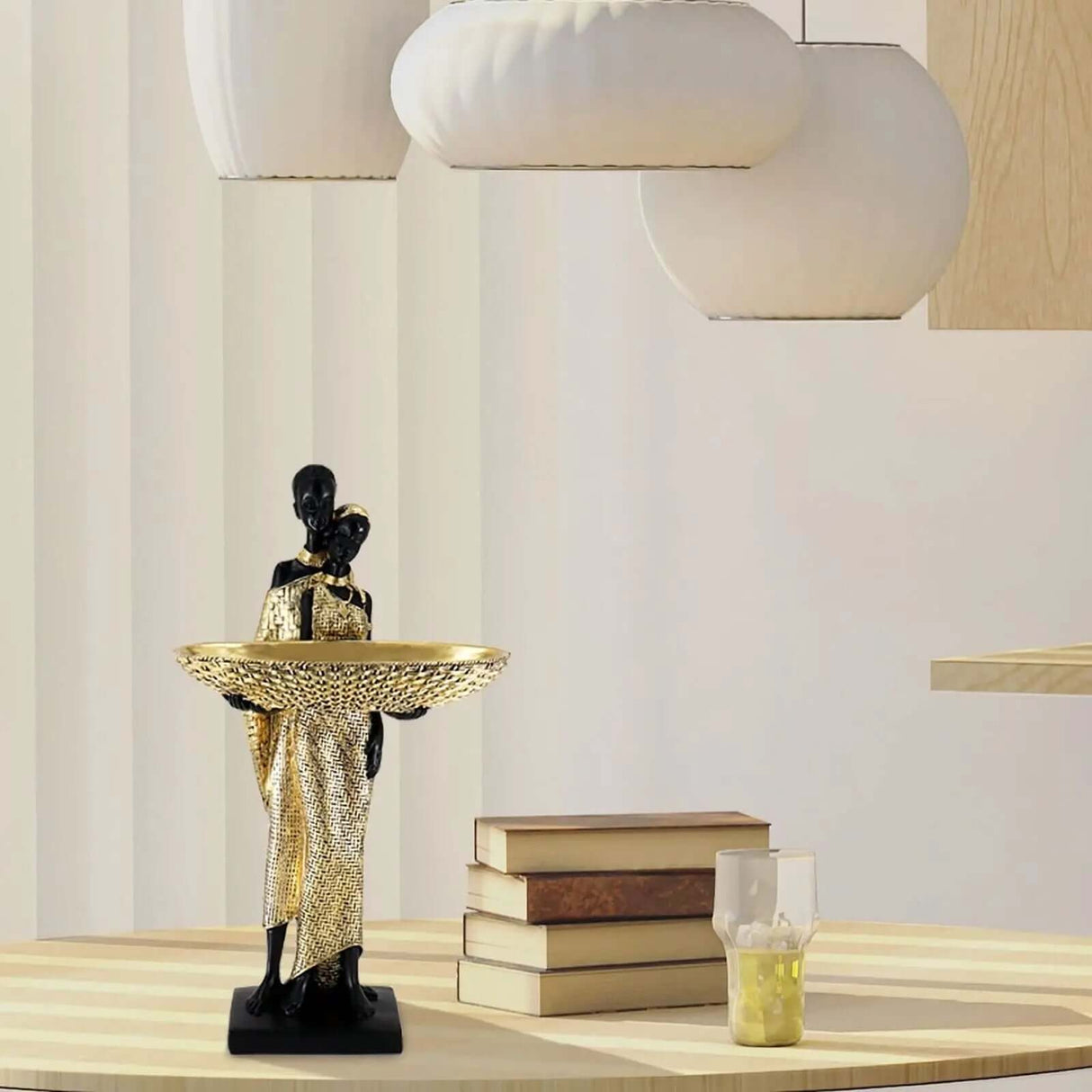 African Statues and Sculptures for Home Decor - 15-Inch Tribal Art Figurines-Allen Cozy Haven Store