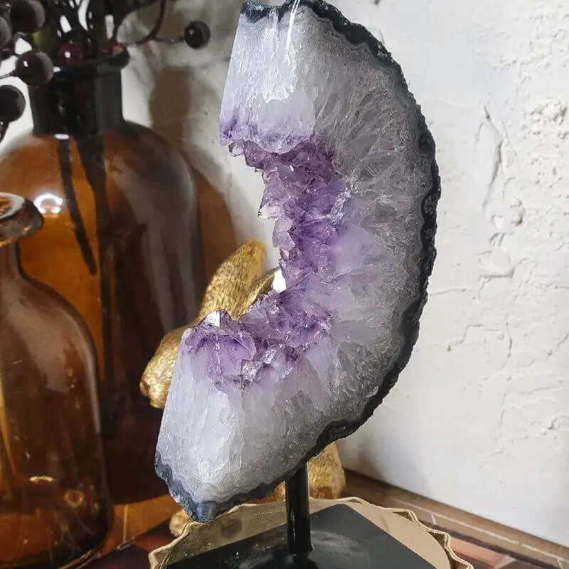 Amethyst Half Portal and Half Circle Decorative Accent for Home-Allen Cozy Haven Store