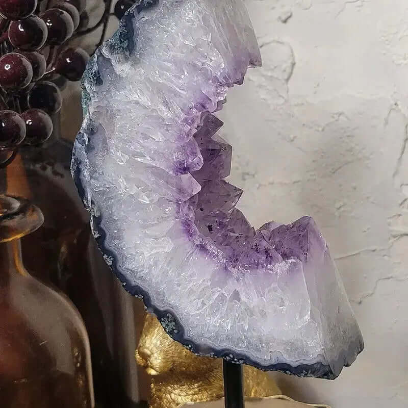 Amethyst Half Portal and Half Circle Decorative Accent for Home-Allen Cozy Haven Store