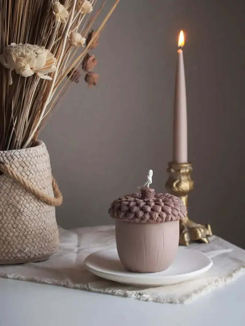 Autumn Acorn Scented Candles: Nature's Cozy Glow Allen Cozy Haven Store