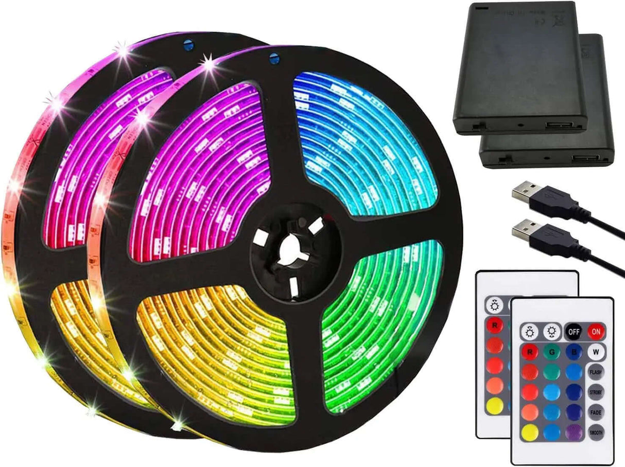 Battery-Operated 6.5FT RGB LED Strip Lights-Allen Cozy Haven Store