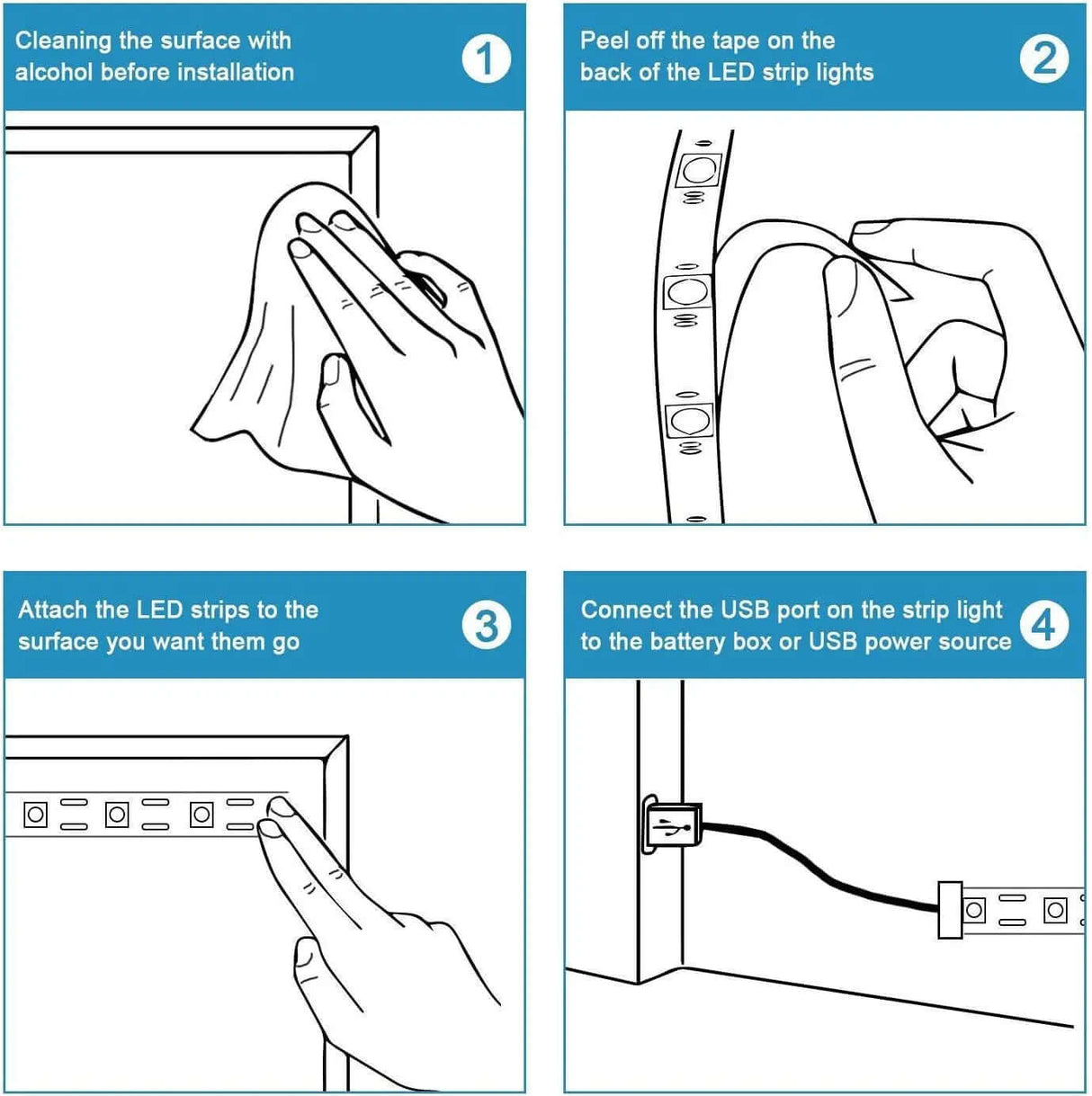 Battery-Operated 6.5FT RGB LED Strip Lights-Allen Cozy Haven Store