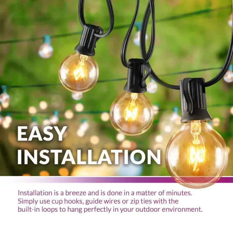 Burroughs 25-Foot Outdoor Plug-In Globe String Lights Featuring 25 Bulbs-Allen Cozy Haven Store