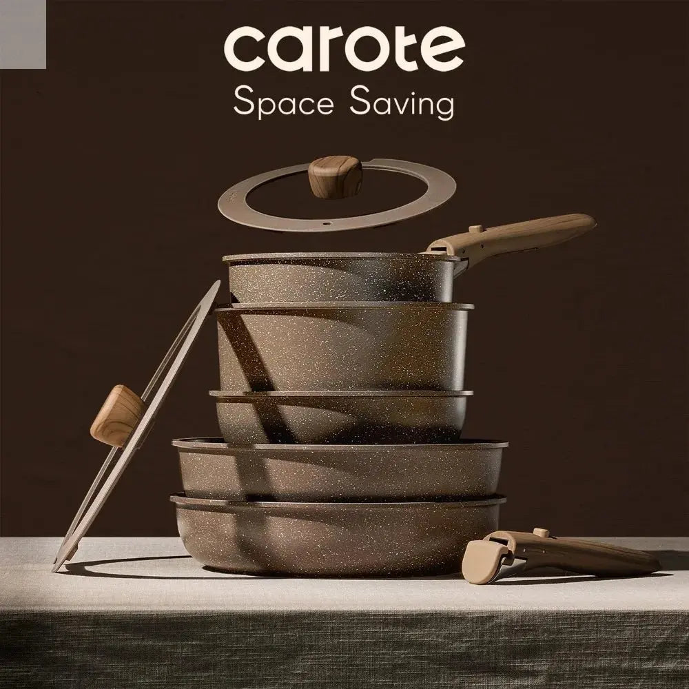CAROTE 17-Piece Non-Stick Pots and Pans Set with Removable Handles, Cookware Set for Kitchen, Oven and Dishwasher Safe Allen Cozy Haven Store