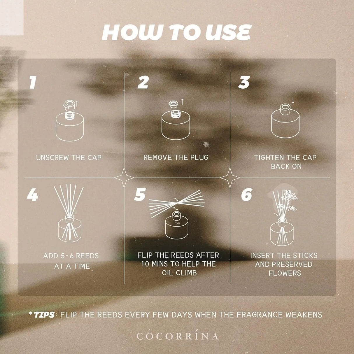 COCORRÍNA Reed Diffuser - Gardenia 6.7 Fl.oz Reed Diffuser Set with Sticks & Preserved Baby's Breath, Reed Diffuser for Home Bathroom Shelf Decor Allen Cozy Haven Store