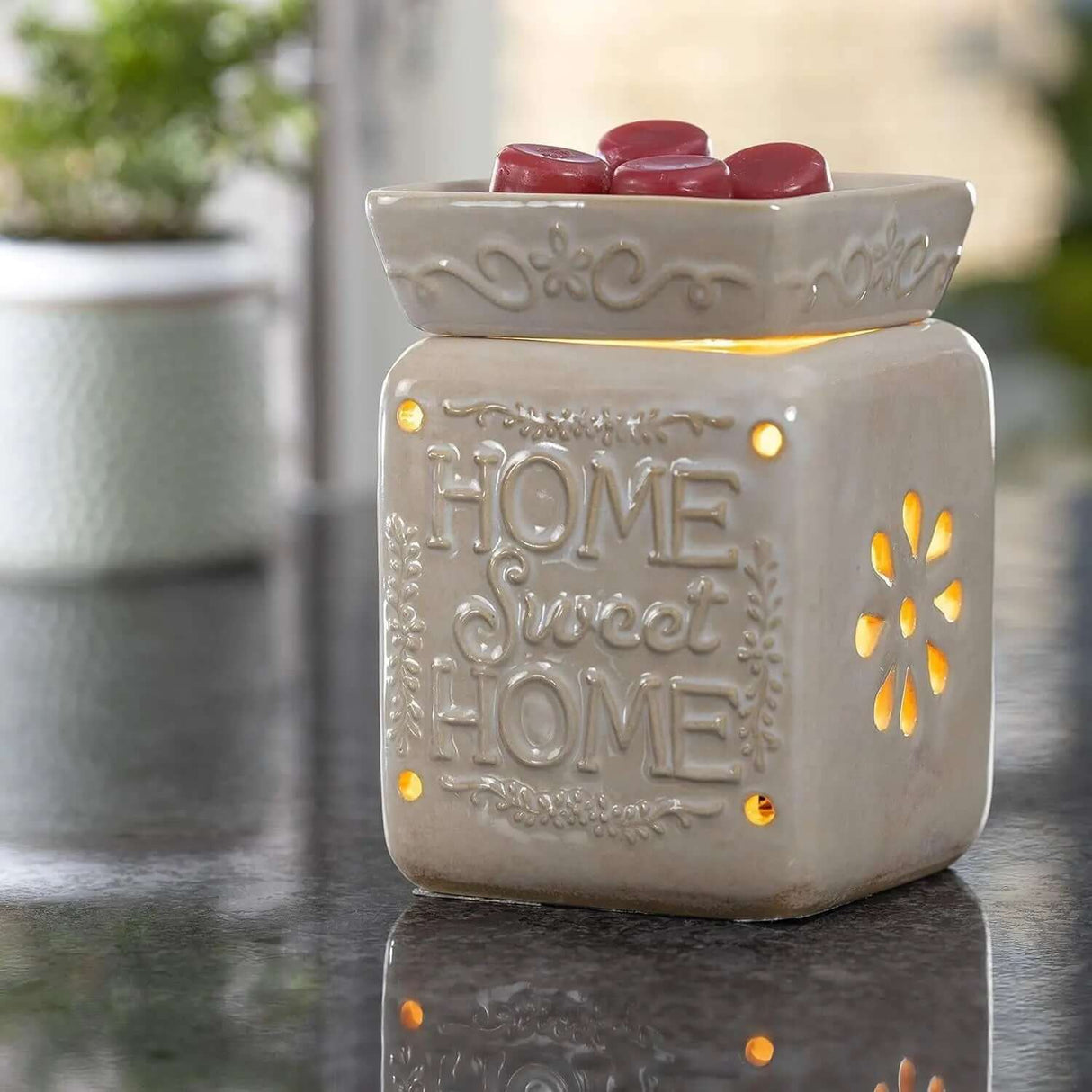 Home Sweet Home Fragrance and Essential Oil warmer for Scented Wax-Allen Cozy Haven Store