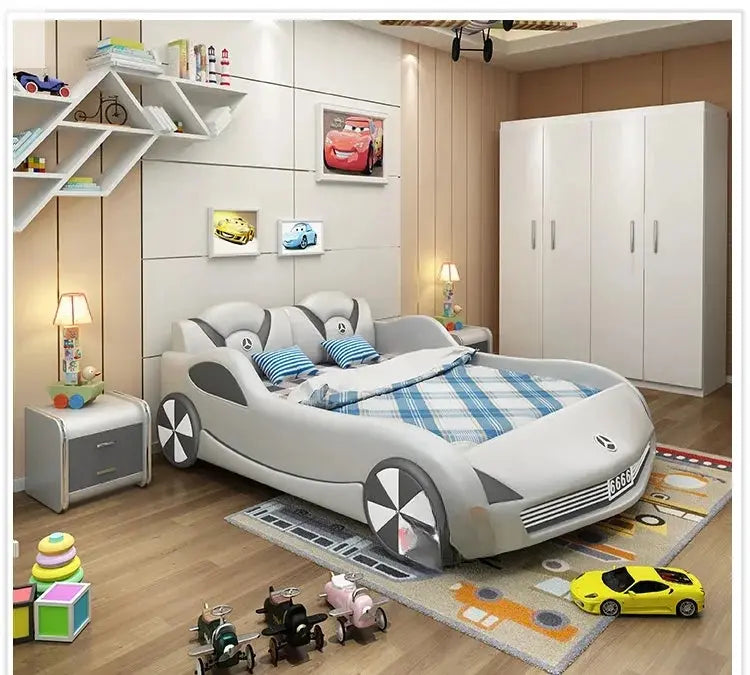 Children Luxury Boys Bed Pretty Unique Cute Nightstand Wood Storage Bed Car Design Camas Moderrna Inteligentes Bedroom Furniture Allen Cozy Haven Store