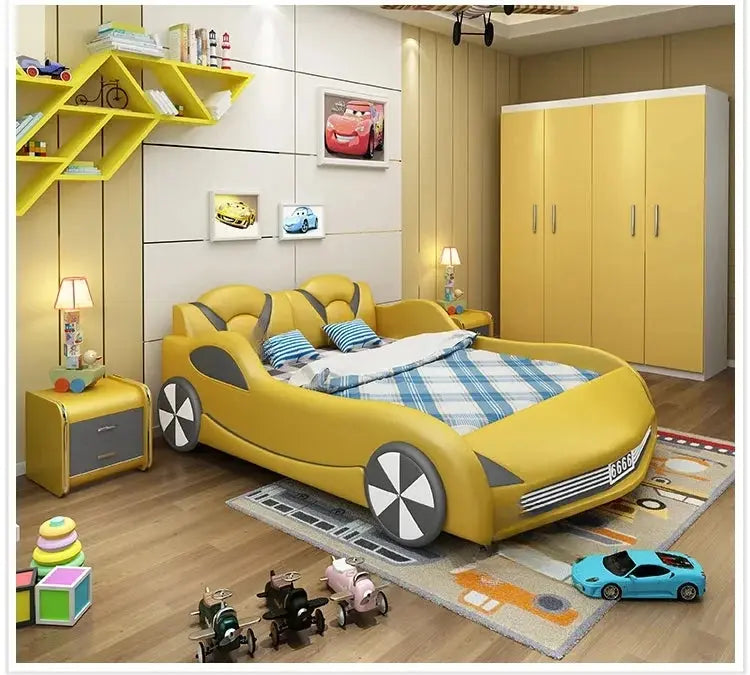 Children Luxury Boys Bed Pretty Unique Cute Nightstand Wood Storage Bed Car Design Camas Moderrna Inteligentes Bedroom Furniture Allen Cozy Haven Store