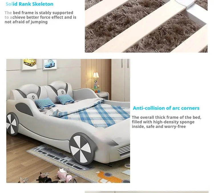 Children Luxury Boys Bed Pretty Unique Cute Nightstand Wood Storage Bed Car Design Camas Moderrna Inteligentes Bedroom Furniture Allen Cozy Haven Store