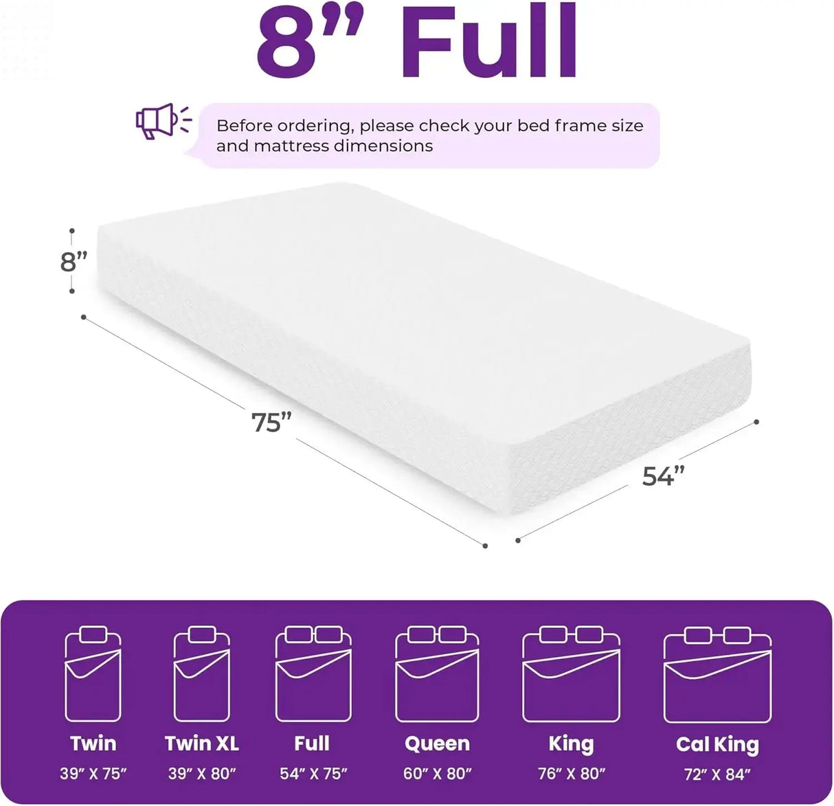 Cooling Gel Memory Foam Mattress - Medium Firm Allen Cozy Haven Store