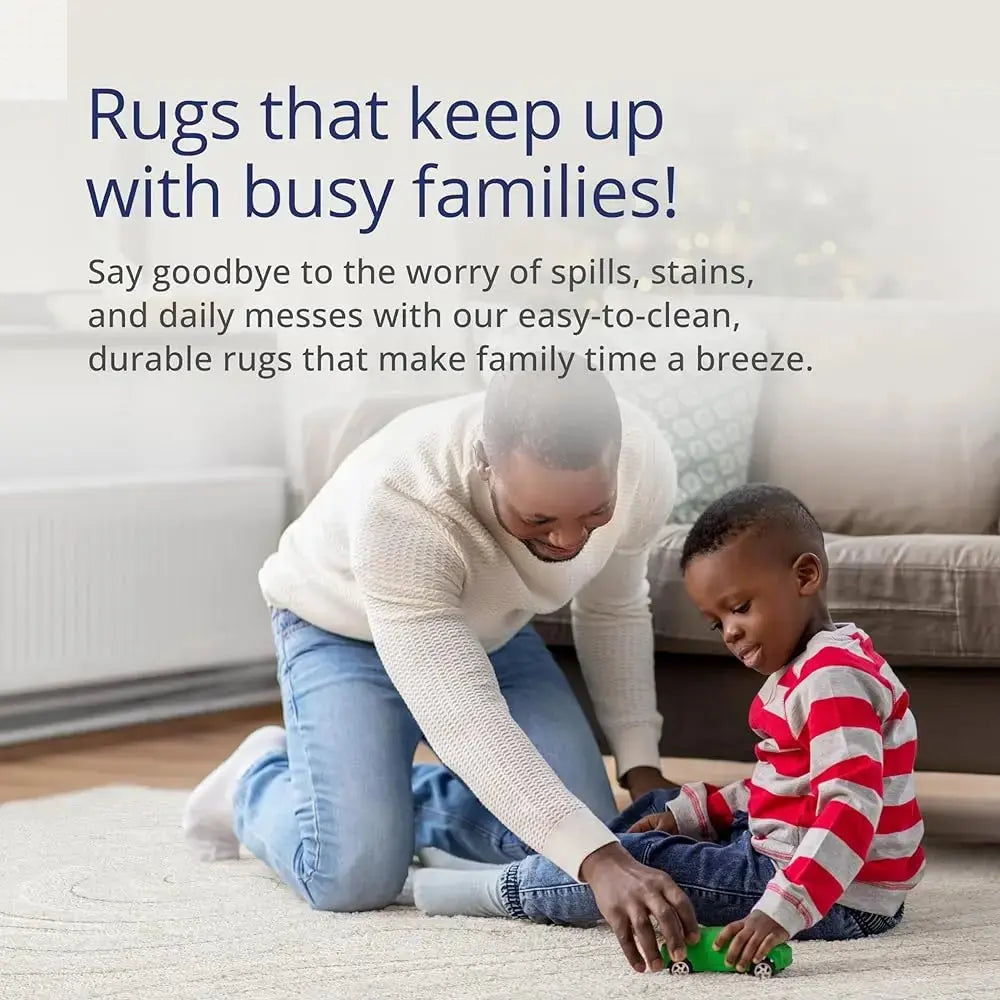 Cozy Cream Area Rug For Living Room, Bedroom - Swirl Waves Pattern - 6' X 9' - Durable & Easy To Clean Allen Cozy Haven Store