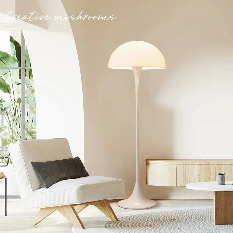 Danish Designer Cream Style White Floor Lamp Personalized Ins Simple Study Living Room Bedroom Bedside Mushroom Table Led Lights Allen Cozy Haven Store