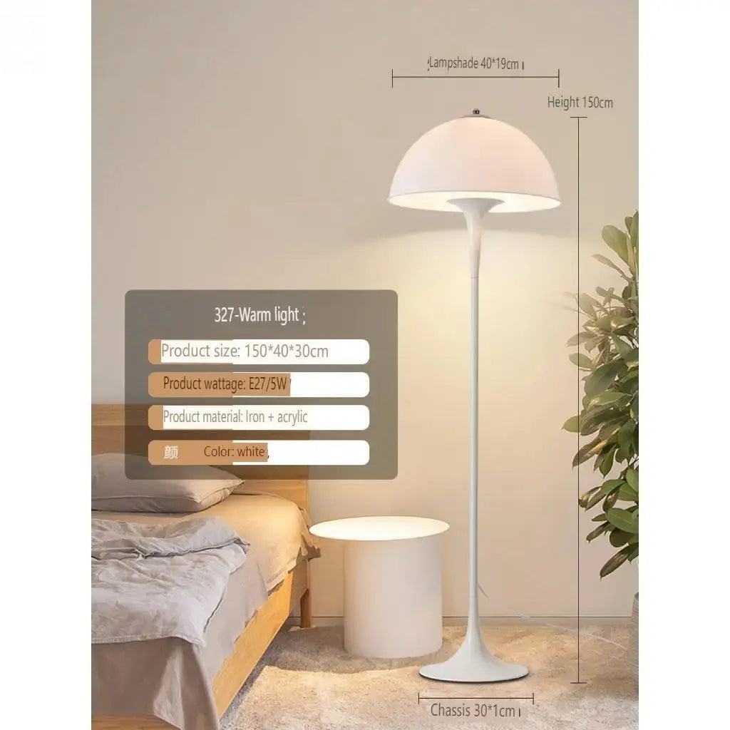 Danish Designer Cream Style White Floor Lamp Personalized Ins Simple Study Living Room Bedroom Bedside Mushroom Table Led Lights Allen Cozy Haven Store