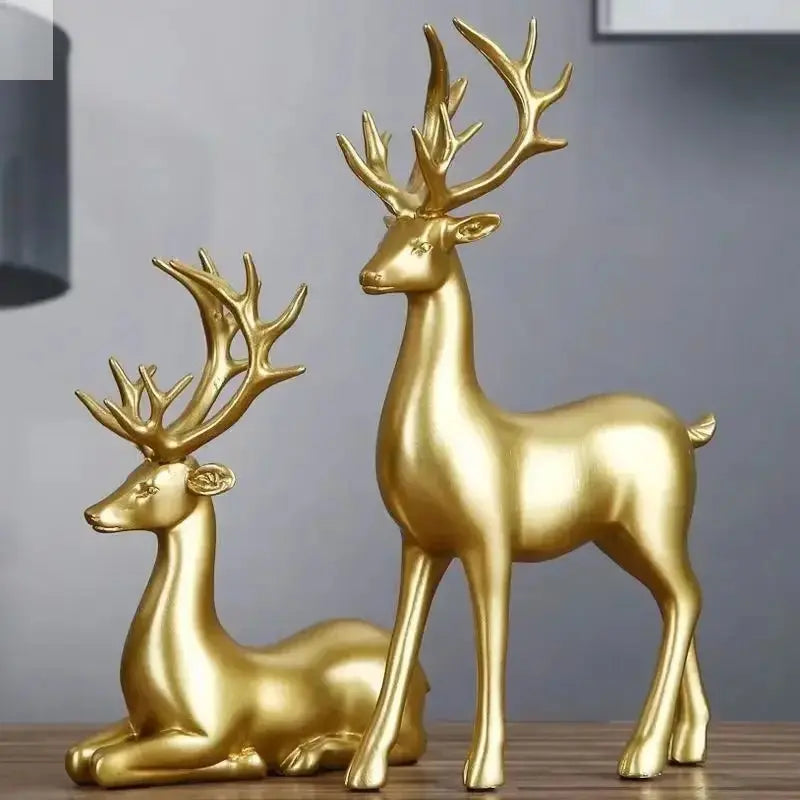 Deer statue standing and sitting resin sculpture reindeer statue Allen Cozy Haven Store
