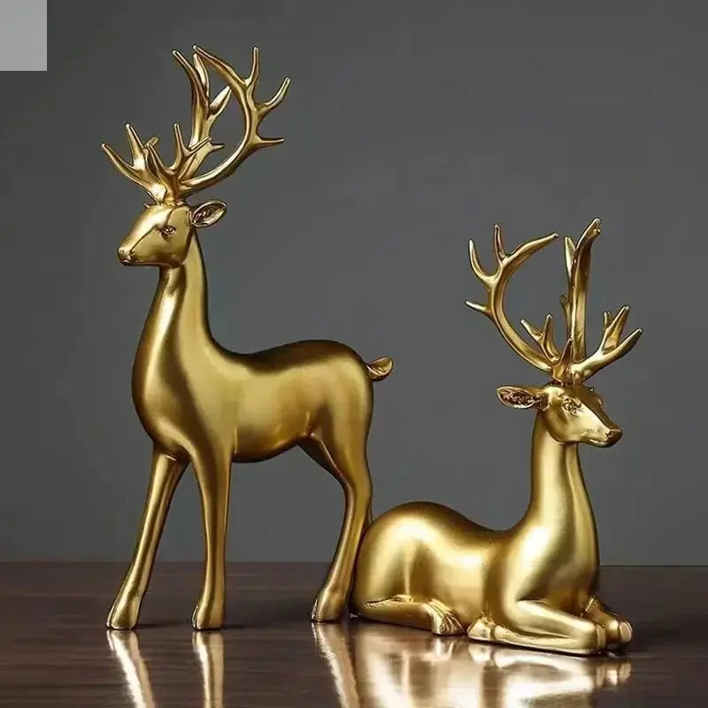 Deer statue standing and sitting resin sculpture reindeer statue Allen Cozy Haven Store