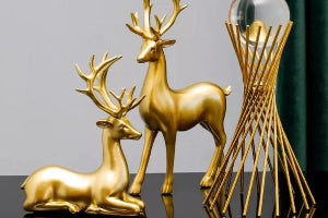 Deer statue standing and sitting resin sculpture reindeer statue Allen Cozy Haven Store