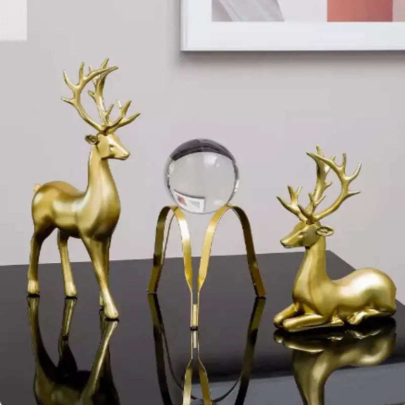 Deer statue standing and sitting resin sculpture reindeer statue Allen Cozy Haven Store