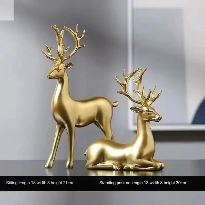 Deer statue standing and sitting resin sculpture reindeer statue Allen Cozy Haven Store