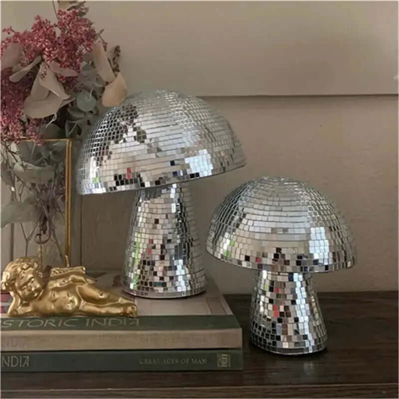 Disco Ball Mushroom - Mirrored Glass Home Décor Accent-Allen Cozy Haven Store