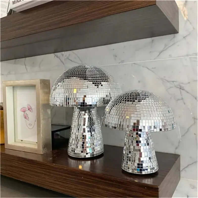 Disco Ball Mushroom - Mirrored Glass Home Décor Accent-Allen Cozy Haven Store