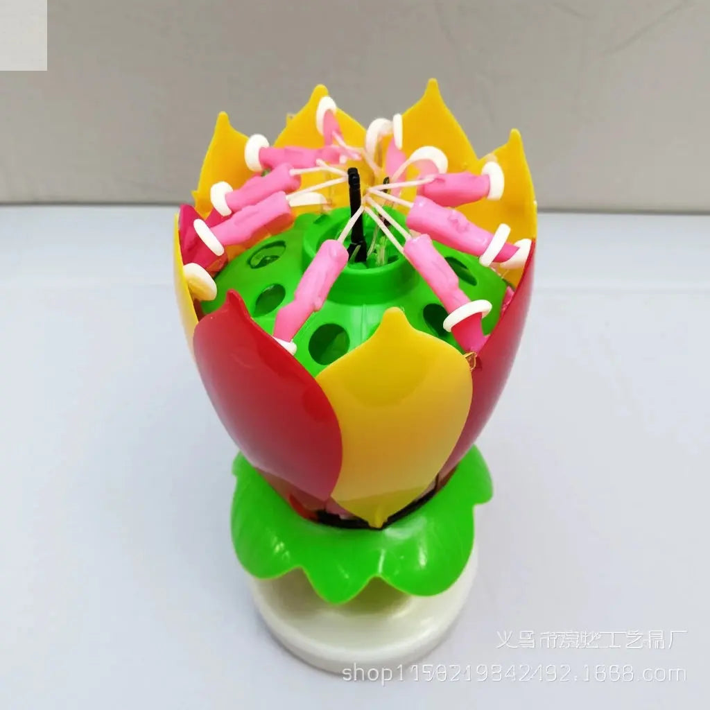 Double Lotus Flower Electronic Music Candle Allen Cozy Haven Store