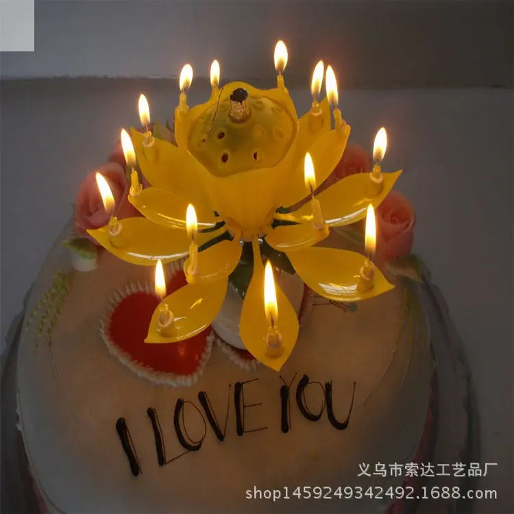 Double Lotus Flower Electronic Music Candle Allen Cozy Haven Store