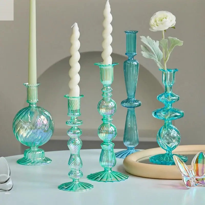 Elegant Glass Taper Candle Holders for Decor Allen Cozy Haven Store