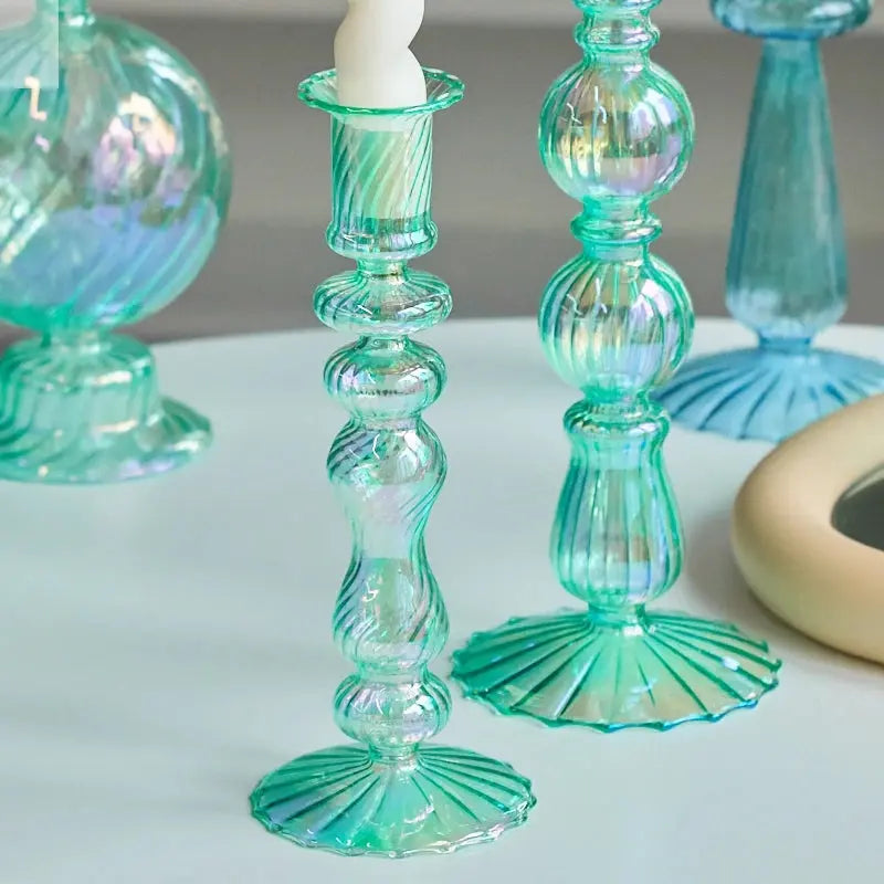 Elegant Glass Taper Candle Holders for Decor Allen Cozy Haven Store