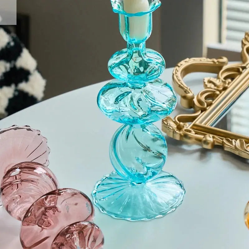Elegant Glass Taper Candle Holders for Decor Allen Cozy Haven Store