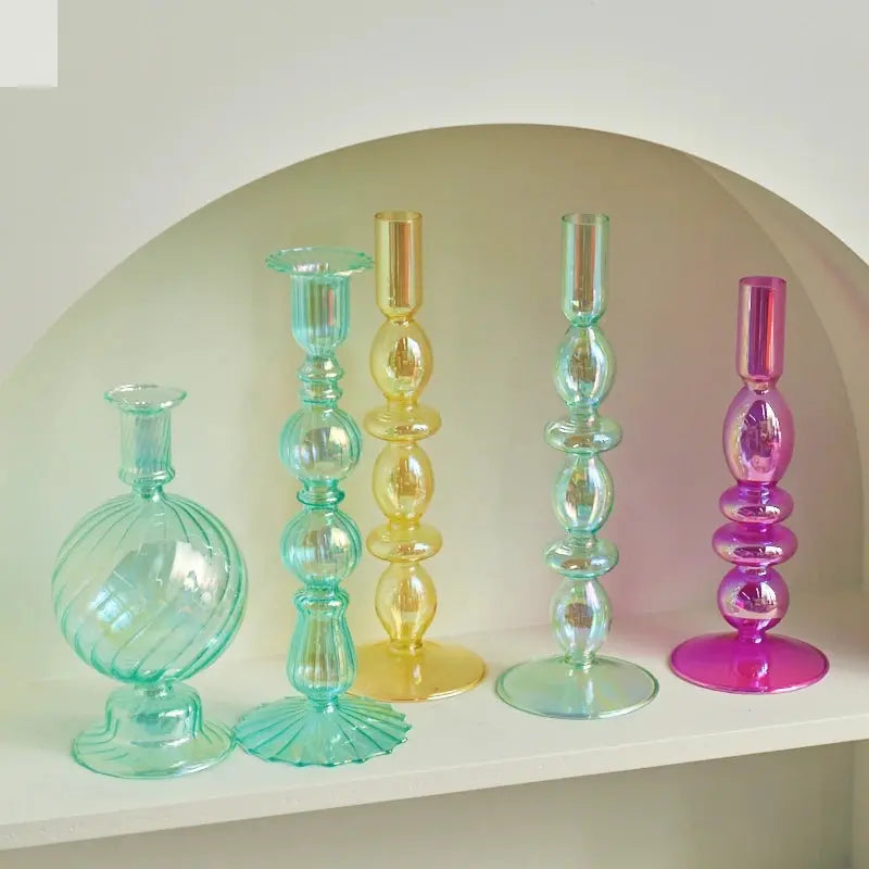 Elegant Glass Taper Candle Holders for Decor Allen Cozy Haven Store