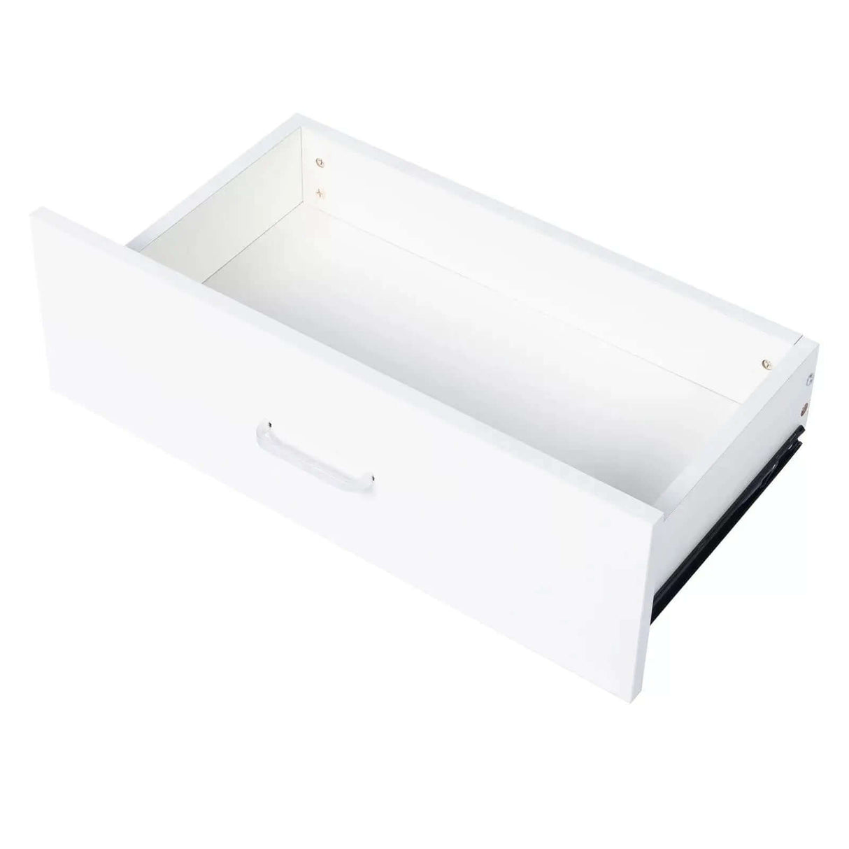 Elegant 3-Drawer White Dresser with Metal Handles for Bedroom Nightstand-Allen Cozy Haven Store