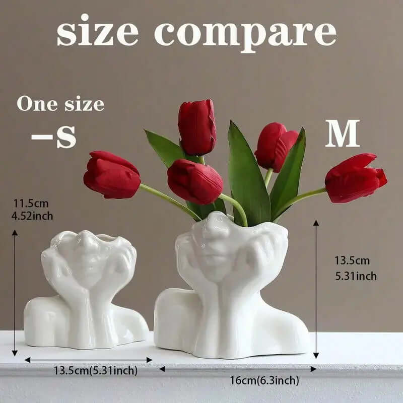 Elegant Ceramic Face Design Vase for Home and Room Decor - Summer 2024 Collection-Allen Cozy Haven Store